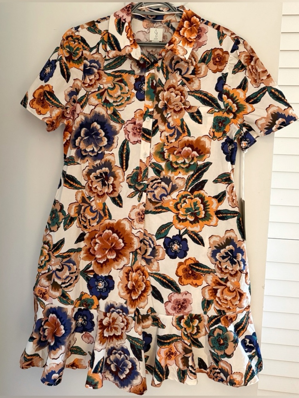 NWT Joie Boho Retro Floral Mini Dress L